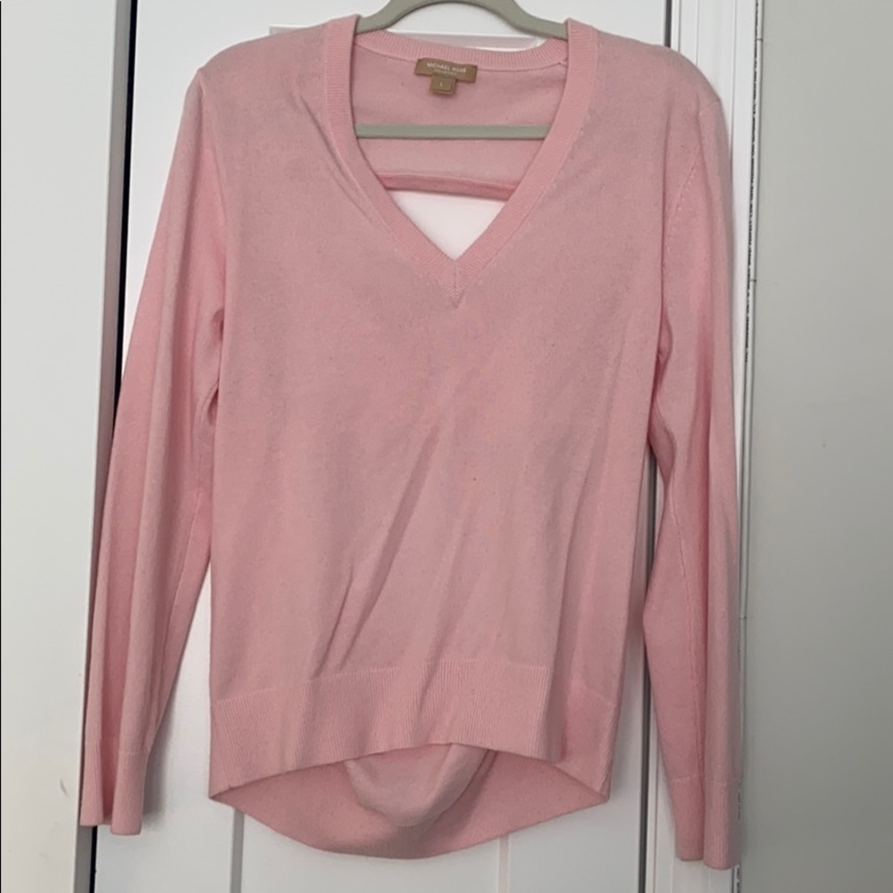 100% cashmere pink Michael Kors collection sweater